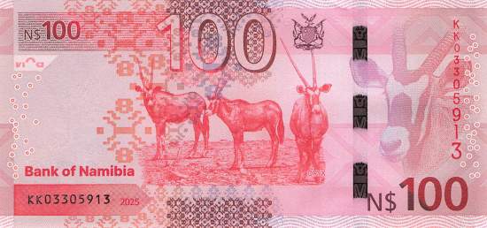 Namibia p23a 100 Dollar 2025